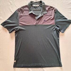 TravisMathew Colorblock Stripe Golf Polo Mens XL Turtle Bay Resort
